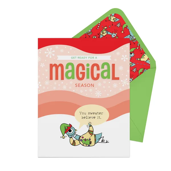 The Pigeon Magical Season! Greeting Card poster